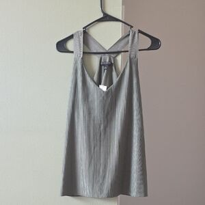 Banana Republic Silver Pleated Sleeveless Top